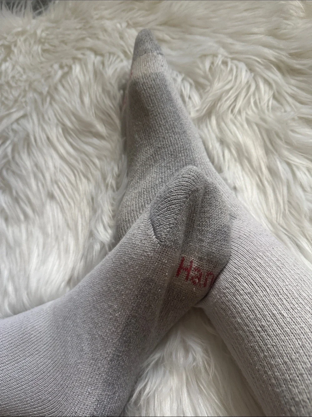 Used ComfortFit Crew Socks in Light Gray - Pack-Ready Style